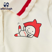 allo&lugh【美术馆】阿路和如夏25年女童甜美网球运动桑蚕丝连衣裙透气好穿 乳白色 90