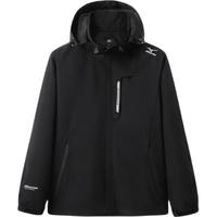 美津浓(MIZUNO)户外休闲夹克男女春秋薄款防风防水外套RTA2CC3103 黑色