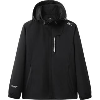 美津浓（MIZUNO）户外休闲夹克男女春秋薄款防风防水外套RTA2CC3103 黑色