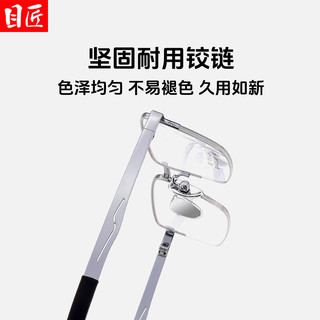 目匠超轻钛商务休闲半框近视眼镜框男款可配度数防蓝光气质方框 P2801 黑银 配镜（1.74致薄非球面镜片）
