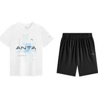 安踏儿童装运动套装男童短袖T恤短裤两件套2025夏套装A52527720