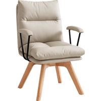 林氏家居实木脚电脑椅办公转椅久坐不累椅子靠背椅沙发椅林氏木业BY113 【暖灰色|双层软包】电脑椅