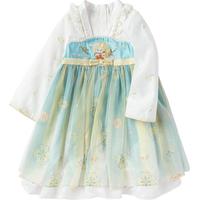 巴拉巴拉女童汉服国风连衣裙2023童装儿童秋装洋气小童裙子潮 青绿色-国风襦裙-00311 90cm