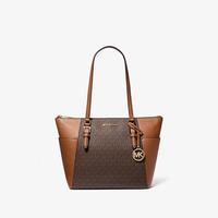 迈克·科尔斯 MICHAEL KORS CHARLOTTE系列 女士手提托特包 35T0GCFT3B 棕拼色 大号