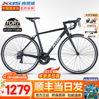 喜德盛 RC200公路车自行车成人铝合金车架刹变一体U刹赛车户外14变速单车 黑银色 14速