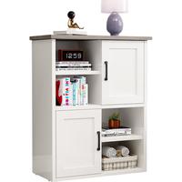 雅美乐 YSG607 落地带门书架 暖白色+橡木色 四层六格