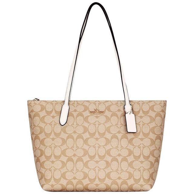 COACH 女包FIONA单肩拉链托特包 CBT18沙黄色圣诞礼物