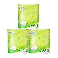 心相印卷纸茶语系列有芯卷筒纸纸巾卫生纸擦手厕纸家庭装 4层100克3卷