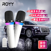 Royy 高音质车载K歌麦克风 白色双麦版