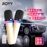 Royy 高音质 车载K歌麦克风 米色双麦版