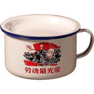 Jidaocook搪瓷碗泡面碗复古怀旧饭碗带盖宿舍泡面饭缸餐具泡面盒 款式搪瓷泡面碗 【1200ml+盖】