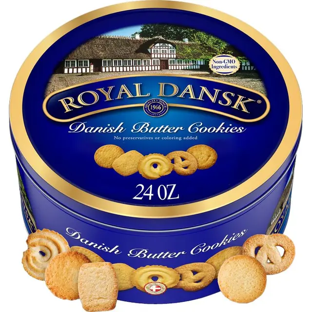 ROYAL DANSK 皇冠丹麦曲奇饼干罐装 黄油味 休闲零食 早餐 酥脆下午茶 680g