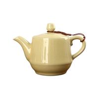 真迹陶瓷大容量泡茶壶汝窑茶壶单壶带过滤内胆茶水分离壶家用泡茶器 仿古壶400ml-米黄