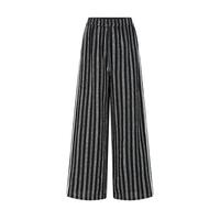 moussy 2025夏季新品条纹通勤休闲松紧腰阔腿长裤028ISA31-1001 025