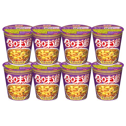 日清（Nissin）日清合味道杯面速食方便面泡面桶面 冬阴功风味8杯装