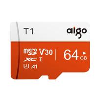 aigo 爱国者 T1 Micro-SD存储卡 64GB（UHS-I、V30、U3、A1）