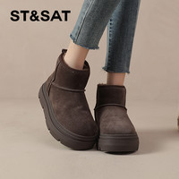 星期六雪地靴女2024冬季加厚加绒保暖中帮毛毛鞋防滑东北棉鞋 39