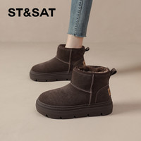 星期六雪地靴女2024冬季加厚加绒保暖中帮毛毛鞋防滑东北棉鞋 36