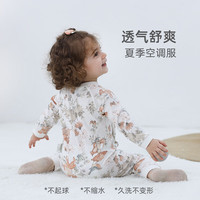 贝婴氏婴儿连体衣夏季薄款宝宝衣服新生儿纯棉空调服睡衣 童话世界 【长袖哈衣】 59cm