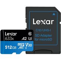 Lexar 雷克沙 633X Micro-SD存储卡 512GB（UHS-I、V30、U3、A2）