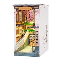 若态若来diy小屋立体书立夜灯手工模型书靠书架桌面装饰新年礼物 【现货】樱の电车-自带触控开关