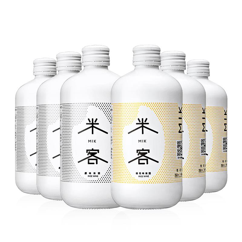 MIK 米客 米酒糯米酒低度甜酒酿6度桂花酒花果酒桂花味350ml