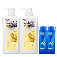 CLEAR 清扬 去屑头皮护理洗发露养根韧发720g*2+100g*2 蓬松洗头膏 生姜精粹