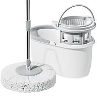 美丽雅 双驱动旋转拖把桶套装家用一拖净免手洗干湿两用 共3拖布 共3布⭐可拆卸甩水蓝⭐不锈钢杆