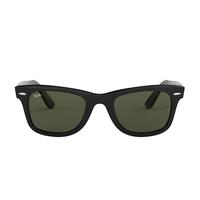 Ray-Ban 雷朋 Wayfarer徒步旅行者系列 男女款太阳镜 0RB2140F 901 黑色镜框透明绿色镜片 52mm
