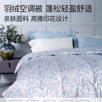西川可水洗可机洗羽绒被白鸭绒夏凉被单双人薄款空调被子被芯 蓝色 200*230cm（400g）