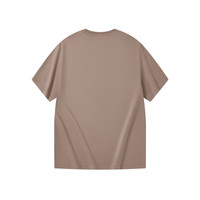 匹克（PEAK）运动新疆棉短袖t恤男夏季宽松圆领透气纯色上衣男女同款 棕色-225 2XL