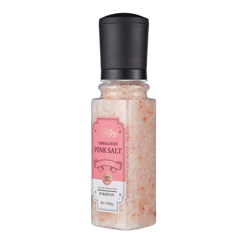 South Pacific Salt喜马拉雅粉盐天然岩盐进口玫瑰粗盐无加碘食用盐带研磨器