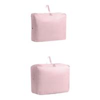 百草园羽绒服收纳袋旅行压缩袋家用便携行李箱分装衣物衣服手提整理袋子 粉色-超大号2个装(40x30x18cm)