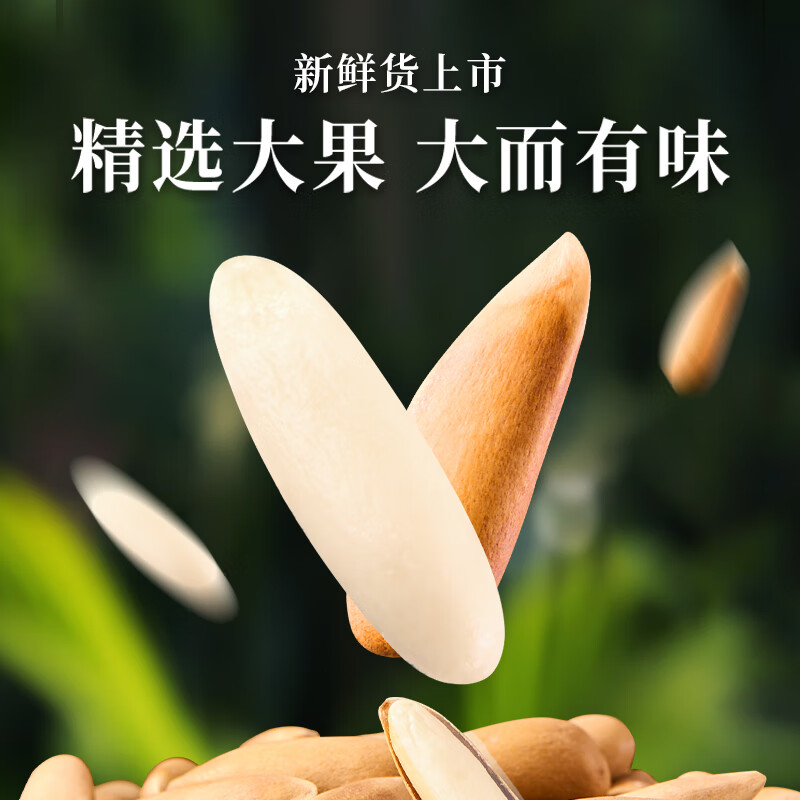 牧果人手剥巴西松子 精选大颗粒 当季新货坚果炒货休闲小零食 精品松子大果500g*1罐
