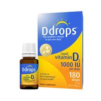 Ddrops 维生素D3滴剂1000IU 5ml 孕妇、成人通用 钙吸收搭档 促进钙吸收 加拿大进口