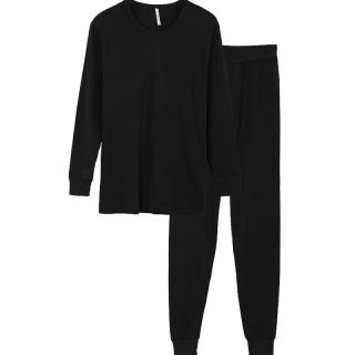 红豆男装 男士秋衣秋裤保暖套装 N591 黑色 175/100