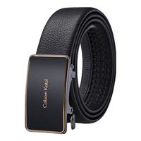 Caluom Kaiol品牌皮带男真皮自动扣男士腰带头层牛皮内穿式裤带520 【专柜礼盒】8036A时尚金色/内穿式 115cm -130cm默认(可修剪)