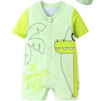 迷你巴拉 MINI BALA 【UPF50+防晒】泳衣男女童亲肤柔弹萌趣夏季2025 黄绿色调00334 90