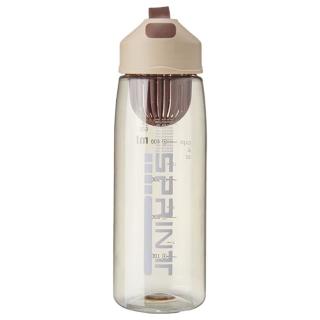 亿嘉 塑料水杯便携随身杯潮流随手杯开学水杯塑料杯咖色550ml
