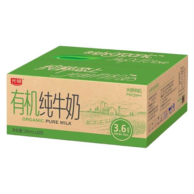 88VIP：光明 猫超臻选有机纯牛奶3.6g乳蛋白光明200mLX24盒新老包装随机发货