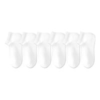 京东京造【纯棉100%】6双男式短袜10A抗菌休闲透气袜子船袜 白