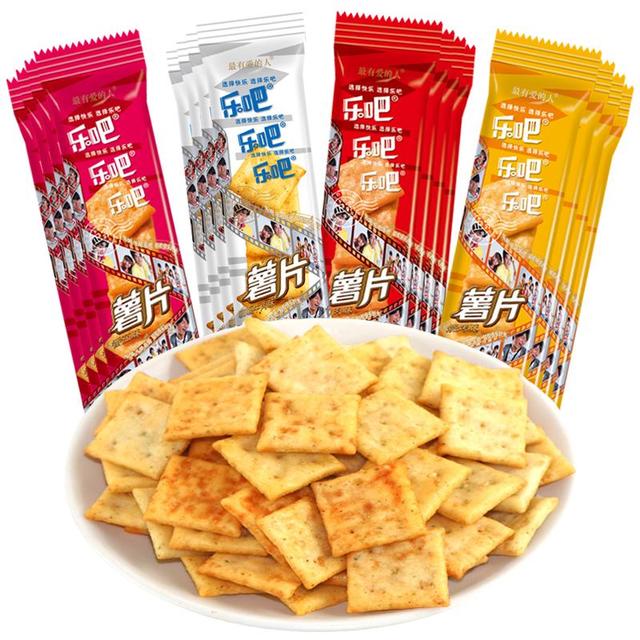 乐吧 非油炸薯片热门休闲零食（混合口味）混合装 800g