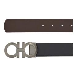 Salvatore Ferragamo 男士牛皮革板扣腰带675542 0464231 黑色 105