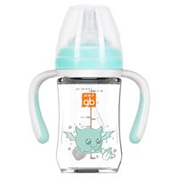 gb 好孩子 小饿魔系列 B80415 玻璃奶瓶 180ml 浅绿 6月+