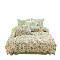 無印良品无印良品A类床上四件套100%纯棉床单四件套被套1.5米/1.8米床 青柠薄荷