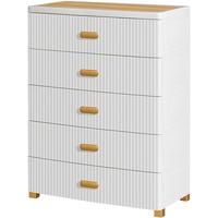 JEKO&JEKO抽屉式收纳柜卧室客厅储物柜衣柜床头柜玩具零食整理柜五斗柜五层 轻奢73cm面宽-5层柜【木质顶板】