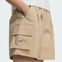 adidas休闲舒适运动短裤女装夏季阿迪达斯轻运动   暖沙色   2XL