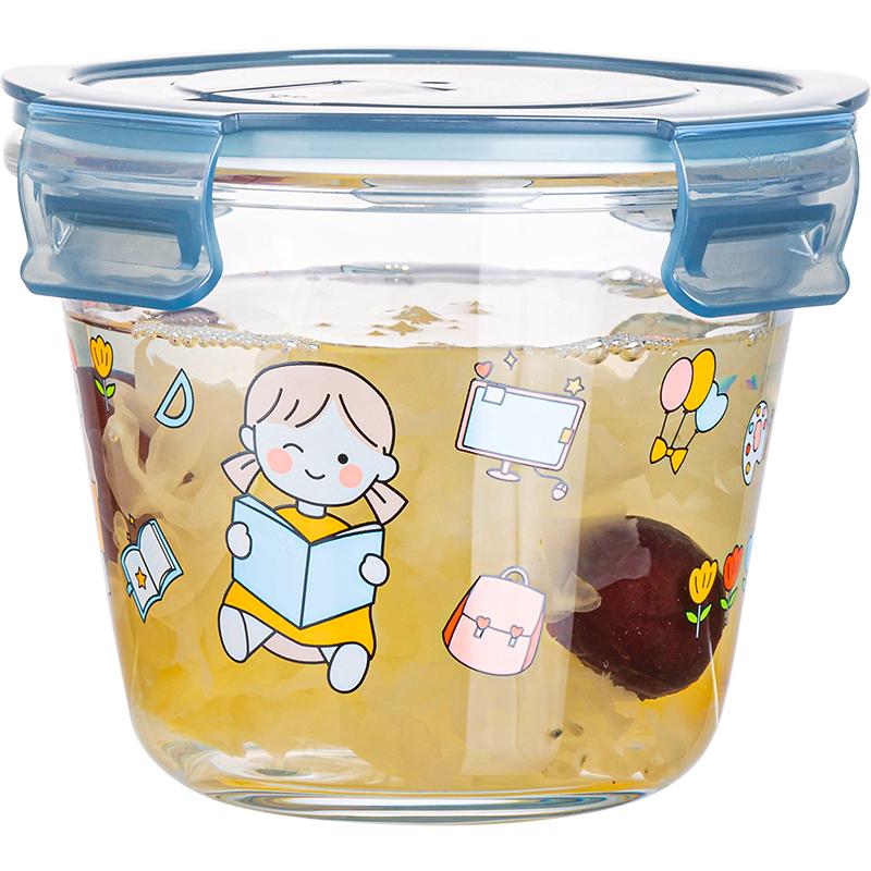 青苹果保鲜碗饭盒720ml*1只保鲜盒可微波炉大容量汤桶便当盒