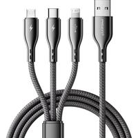 PISEN/品胜 三合一 数据线 Type-C,Lightning,Micro USB 尼龙织 USB-A 2.4A