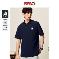 SPAO韩国同款经典小熊男士夏季休闲POO衫宽松翻领短袖TSPP25SD07XY